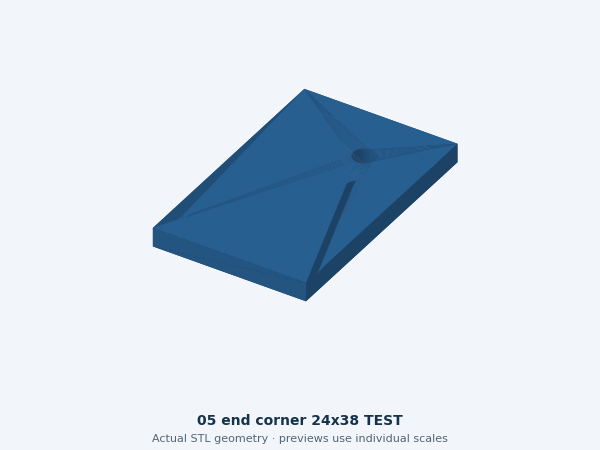 Actual STL preview: Small end-wall sample