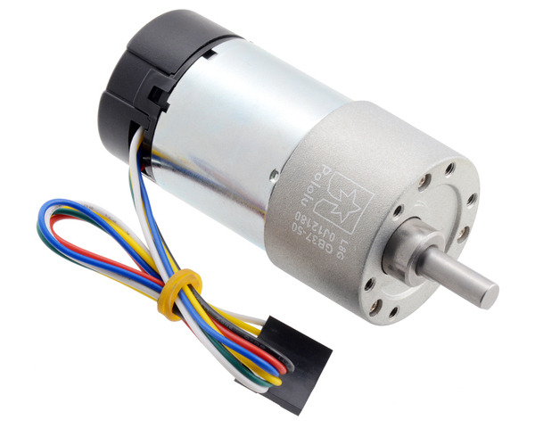 50:1 Metal Gearmotor 37Dx70L mm with 64 CPR Encoder (Helical Pinion).