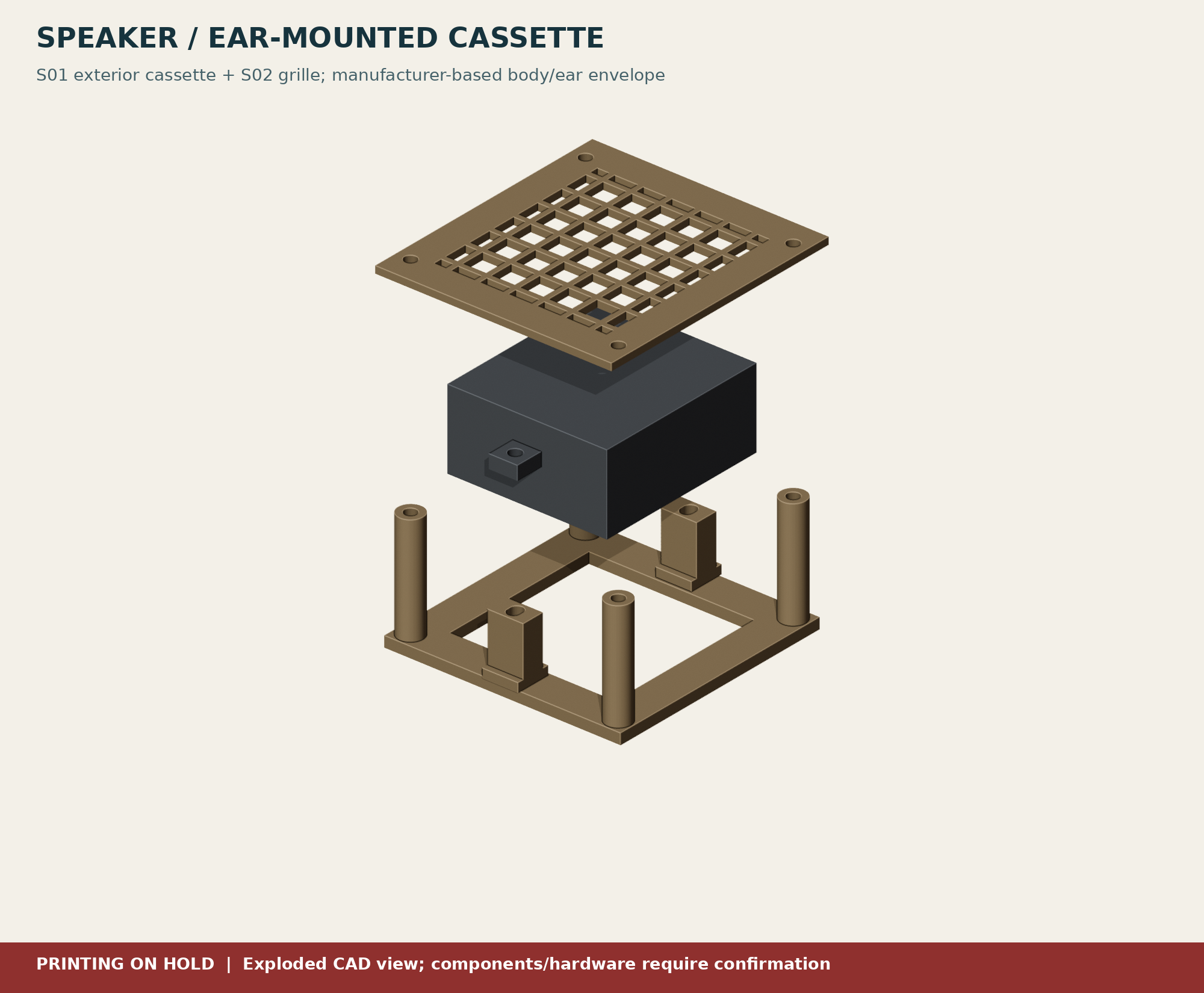 Speaker exploded view from the checked CAD candidate